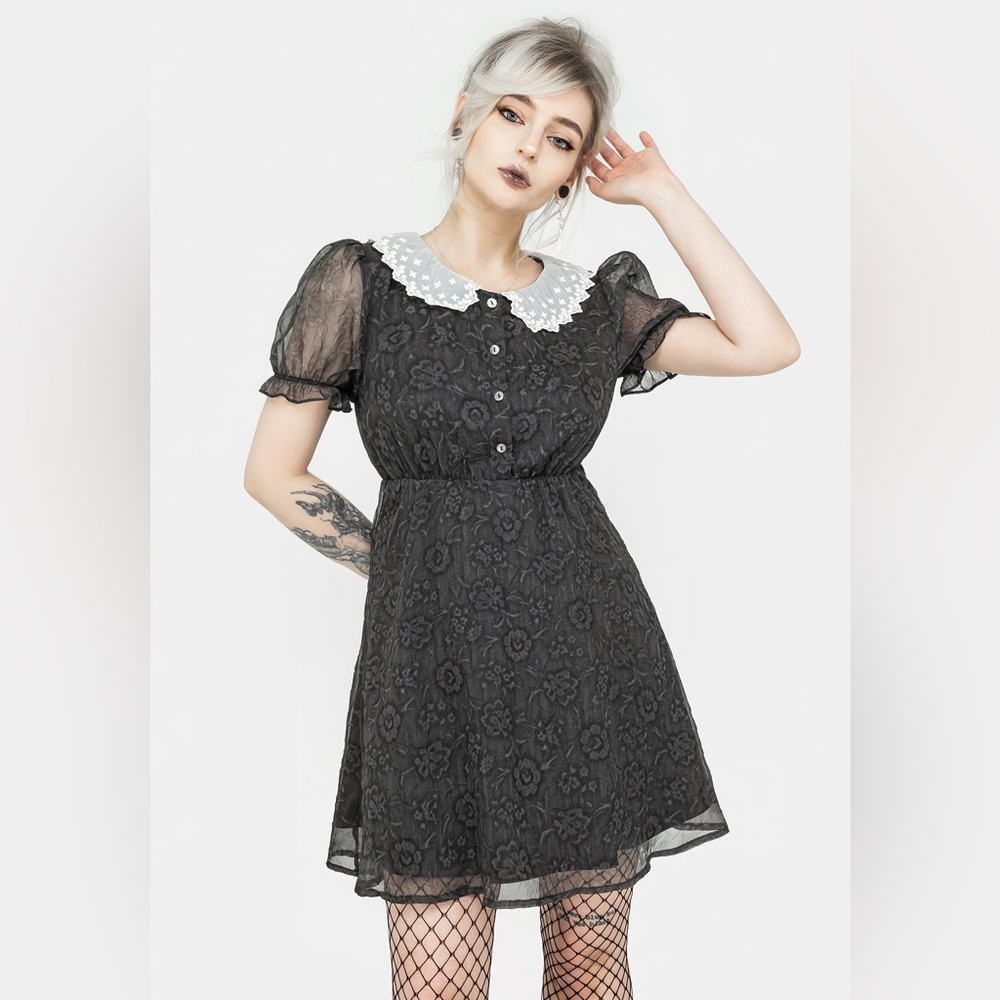 Disturbia Phantasma Lace Collar Mini Dress US 8 / UK 12 - Picture 4 of 10